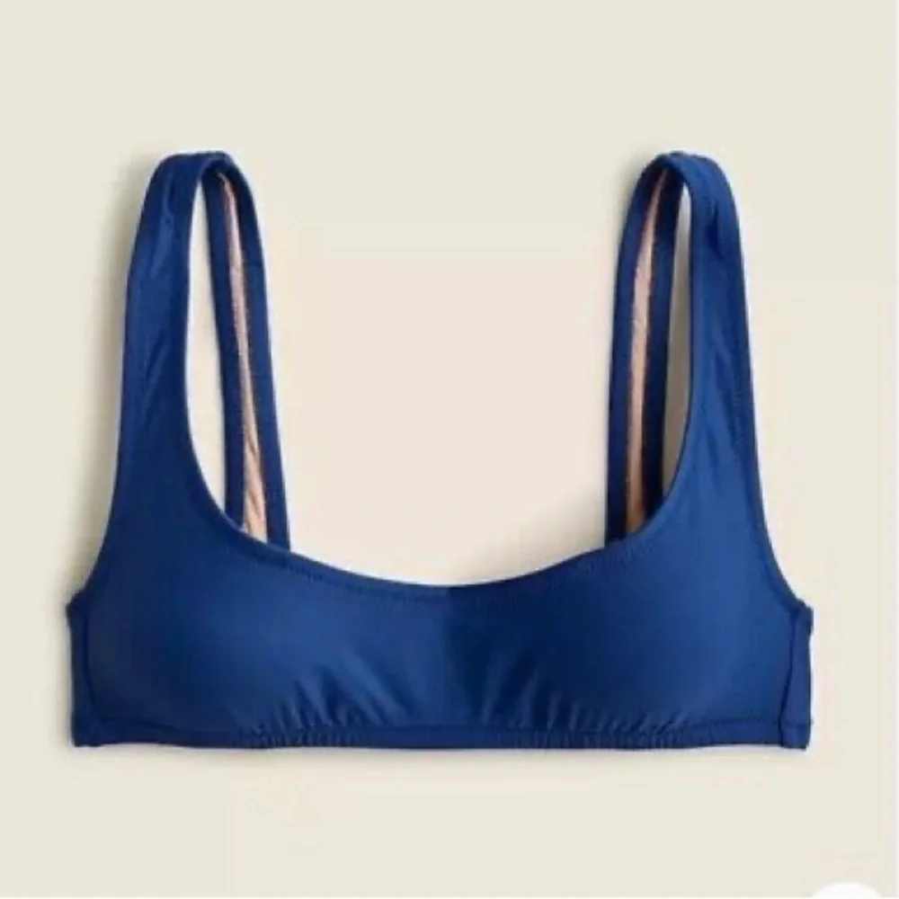 New J. Crew Heritage Blue Scoopnexk Bikini Top Swimsuit